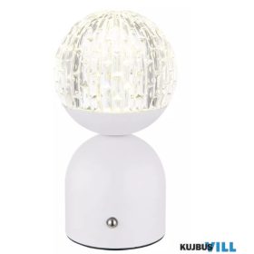   GLOBO 21007W JULSY Asztali lámpa fém fehér matt, akril átlátszó kristály hatású