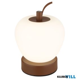   GLOBO 21011 EVALINA Újratölthető asztali lámpa fém barna,műanyag fehér,kábel PVC