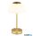 GLOBO 21014M SARIMA Asztali lámpa fém matt sárgaréz, fehér üveg, érintéses be/ki kapcsolás, fokozatmentes érintéses dimmer, CR18650 1800mAh 3.7V, töltés kb. 4 ó