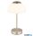 GLOBO 21014N SARIMA Asztali lámpa fém matt nikkel, fehér üveg, érintéses be/ki kapcsolás, fokozatmentes érintéses dimmer, CR18650 1800mAh 3.7V, töltés kb. 4 óra