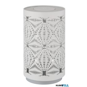   GLOBO 21018W AMIYAH Asztali lámpa, műanyag fehér, fém fehér, dekoratív lyukasztá