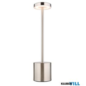   GLOBO 21019N POLINA Újratölthető asztali lámpa fém nikkel,műanyag fehér,kábel PV