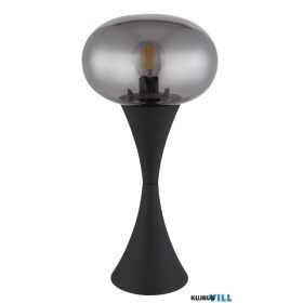   GLOBO 21027S LULA Asztali lámpa, fém fekete matt, üveg füstszínű, kábel PVC fe