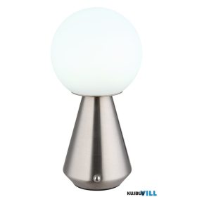   GLOBO 21029N SORA Asztali lámpa, fém nikkel, akril fehér, érintéses be/ki kapc