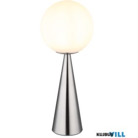   GLOBO 21031N PINPAL Asztali lámpa fém nikkel matt, üveggömb fehér színű, fekete