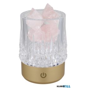   GLOBO 21044 LIZZY Asztali lámpa, műanyag arany/átlátszó kristály hatású, rózsa