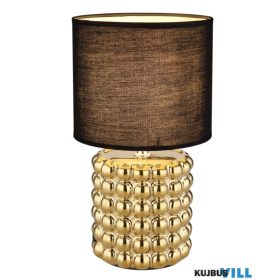   GLOBO 21626 VALENTINO Kerámia asztali lámpa arany színű, fekete textil, fekete PVC