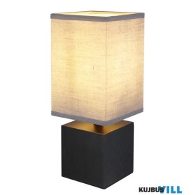   GLOBO 21628A VALENTINO Asztali lámpa fa fehérre meszelt, textil antracit, fekete PV