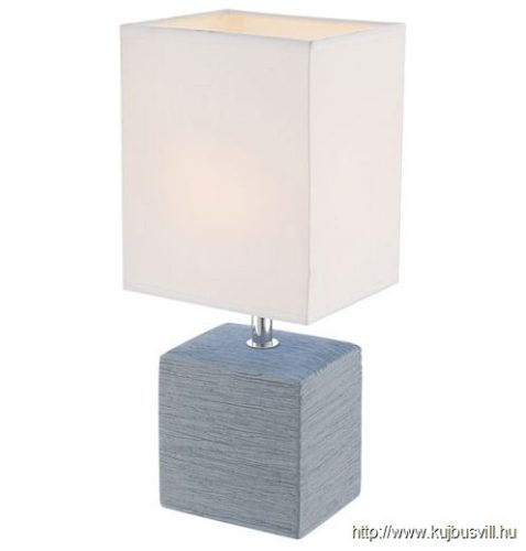 GLOBO 21676 GERI Asztali lámpa kerámia szürke, textil fehér, LxBxH:130x110x29
