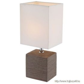   GLOBO 21677 GERI Asztali lámpa kerámia barna, textil fehér,  LxBxH:130x110x29