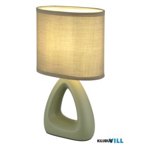   GLOBO 21731BG TRIANGLE Asztali lámpa, kerámia halványzöld, textil halványzöld, kábe