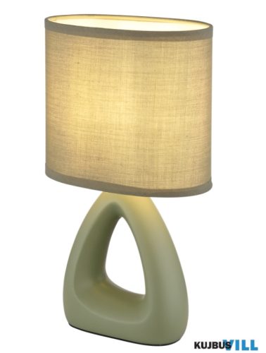 GLOBO 21731BG TRIANGLE Asztali lámpa, kerámia halványzöld, textil halványzöld, kábe