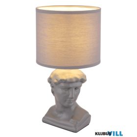   GLOBO 21732G HERMES Asztali lámpa, kerámia szürke, textil szürke, kábel PVC fehé