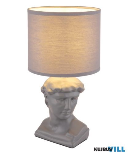 GLOBO 21732G HERMES Asztali lámpa, kerámia szürke, textil szürke, kábel PVC fehé