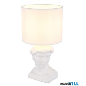   GLOBO 21732W HERMES Asztali lámpa, kerámia fehér, textil fehér, kábel PVC fehér,