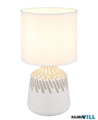 GLOBO 21733W RELA Asztali lámpa, kerámia fehér, textil fehér, kábel PVC fehér,
