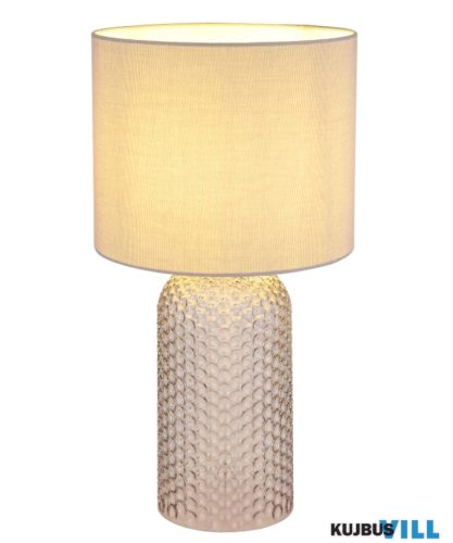 GLOBO 21735G SOFIA Asztali lámpa, üveg szürke, textil szürke, kábel PVC fehér,