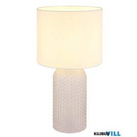   GLOBO 21735W SOFIA Asztali lámpa, üveg fehér, textil fehér, kábel PVC fehér, bi
