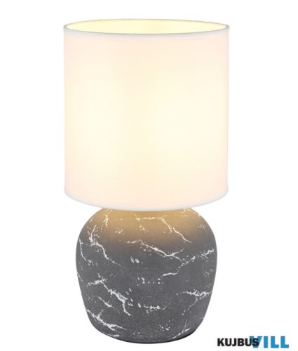 GLOBO 21739G MARBLE Asztali lámpa, kerámia szürke, textil fehér, kábel PVC fehér