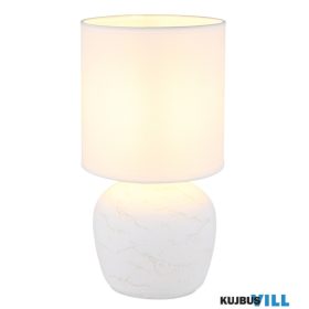   GLOBO 21739W MARBLE Asztali lámpa, kerámia fehér, textil fehér, kábel PVC fehér,