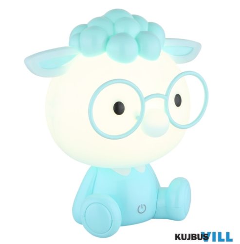 GLOBO 21760B SHEEPY Asztali lámpa, műanyag kék/fehér, kábel PVC fehér, érintéses