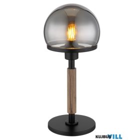   GLOBO 21954S HAKU Asztali lámpa fém fekete matt, MDF sötét fa mintázatú, fém s