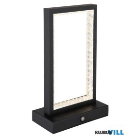   GLOBO 24008S SAMEGA Újratölthető asztali lámpa fém fekete matt, átlátszó akril,