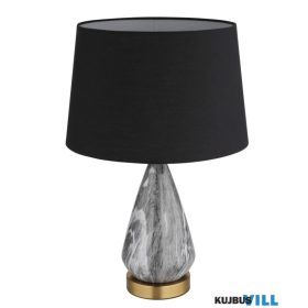   GLOBO 24147B KISA Asztali lámpa fém sárgaréz színű matt, fekete textil, kábel