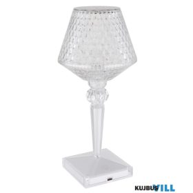   GLOBO 28070 GIXI Újratölthető asztali lámpa műanyag átlátszó kristály hatású,