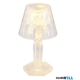   GLOBO 28074-2 GIXI Asztali lámpa átlátszó műanyag, fehér műanyag, csúszókapcsol