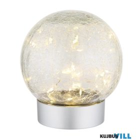   GLOBO 28078 SOONA Dekoratív lámpa, műanyag ezüst matt, üveggömb átlátszó, repe