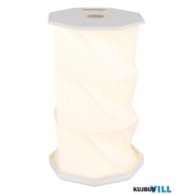   GLOBO 28081 BENDERA Asztali lámpa, műanyag/papír fehér, érintés be/ki, dimmer, s