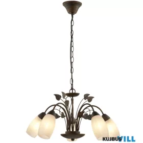   GLOBO 30800523X VENEZIA Függőlámpa, fém rozsdaszínű, alabástrom megjelenésű üveg, ká