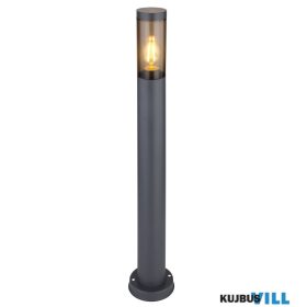   GLOBO 31588SA BOSTON Kültéri lámpa rozsdamentes acél antracit, műanyag füst színű, IP44, ø: 127mm, M: 800mm, izzó nélkül 1x E27 23W 230V