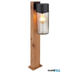   GLOBO 31976 ETSI Kültéri világos rozsdamentes acél fa megjelenés sötét, nem t