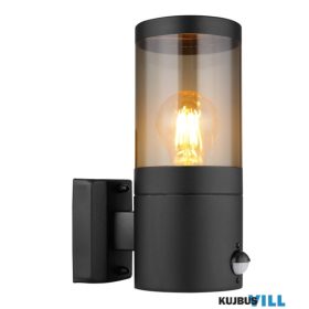   GLOBO 32014BSS XELOO Kültéri könnyű rozsdamentes acél matt fekete, füstszínű  műa