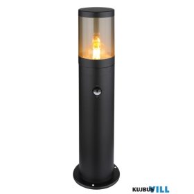   GLOBO 32015BSS XELOO Kültéri lámpa rozsdamentes acél matt fekete, füstszínű  műan