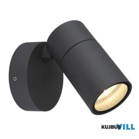   GLOBO 3209-1 PIPER Kültéri fali lámpa, alumínium antracit matt, műanyag fekete