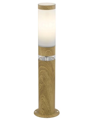 GLOBO 34071 JAICY Kültéri állólámpa rozsdamentes acélból, fa hatású megjelenéssel, műanyag opál búrával. A felső részb