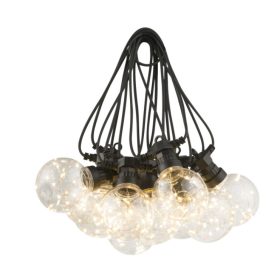   GLOBO 34090N ALMAGA LED fényfüzér, fekete műanyag, akril átlátszó gömbök Erős fé