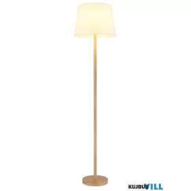  GLOBO 40100146 JORIS Állólámpa, fém fa megjelenésű, textil fehér, kábel PVC feket
