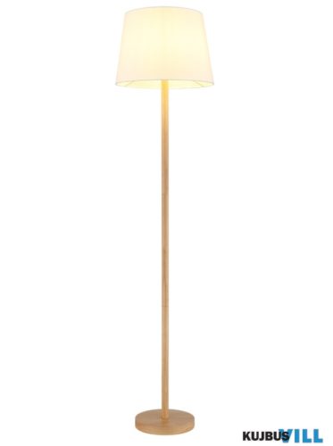 GLOBO 40100146 JORIS Állólámpa, fém fa megjelenésű, textil fehér, kábel PVC feket