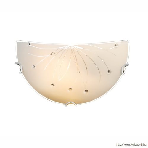 GLOBO 40402W CALIMERO I Fali króm, fehér üveg , BxH:300x160, AL:65, exkl. 1xE27 ILLU