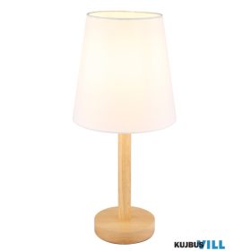   GLOBO 50100146 JORIS Asztali lámpa, fém fa megjelenésű, textil fehér, kábel PVC f