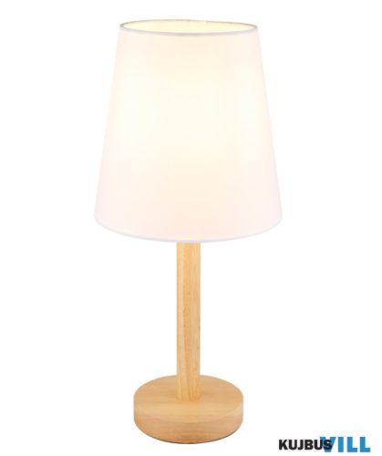 GLOBO 50100146 JORIS Asztali lámpa, fém fa megjelenésű, textil fehér, kábel PVC f