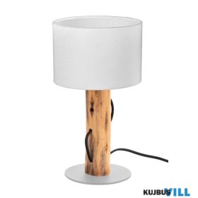   GLOBO 50210146X NORIN Asztali lámpa természetes színű fa, fém, fehér textil, bille