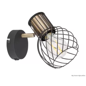   GLOBO 54013-1 ARGUSTO Spotlámpa fém fekete-arany színű, fém rácsos búrával, billen