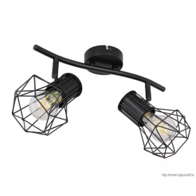  GLOBO 54017-2 PRISKA Spotlámpa fém fekete rácsos búrával.