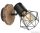 GLOBO 54017W-1 PRISKA Spotlámpa fém fekete, műanyag fa megjelenés, fém fekete, SZx