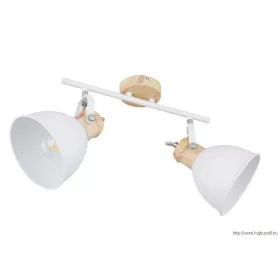   GLOBO 54018-2 WIHO Spotlámpa fém natúr famintával és fehér fém búrával. HxSZxM: